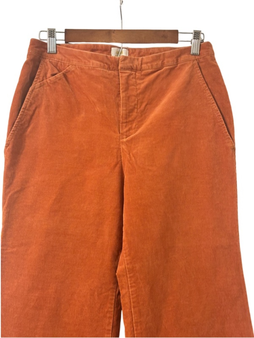 Anthropologie Maeve Wide-Leg Corduroy Trouser in Orange Size 10 - Picture 8 of 12